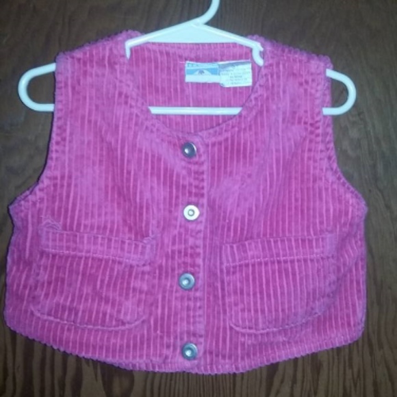 4/$20 Girls Pink Snap Down Vest - Picture 3 of 5